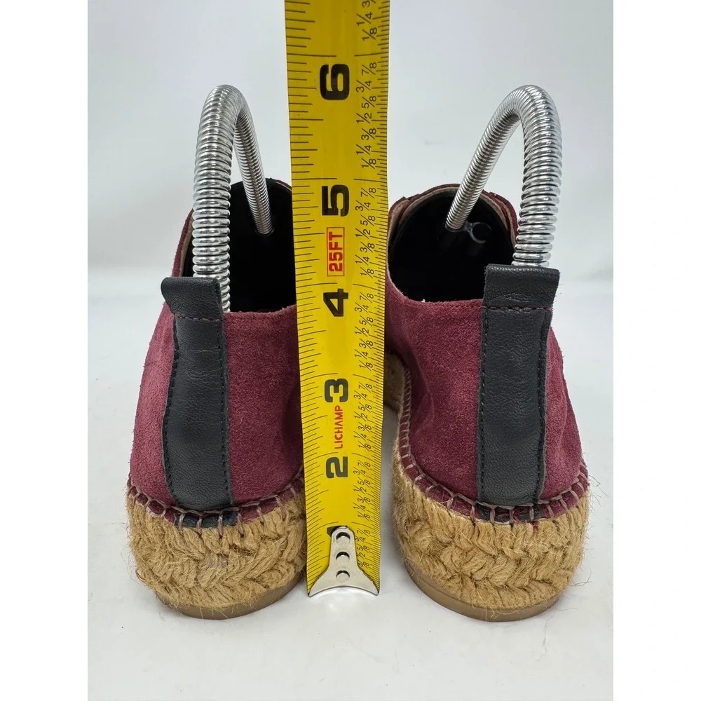 Eric Michael Serena Slip-On Suede Zip Espadrille Platform Made in Spain Size 37